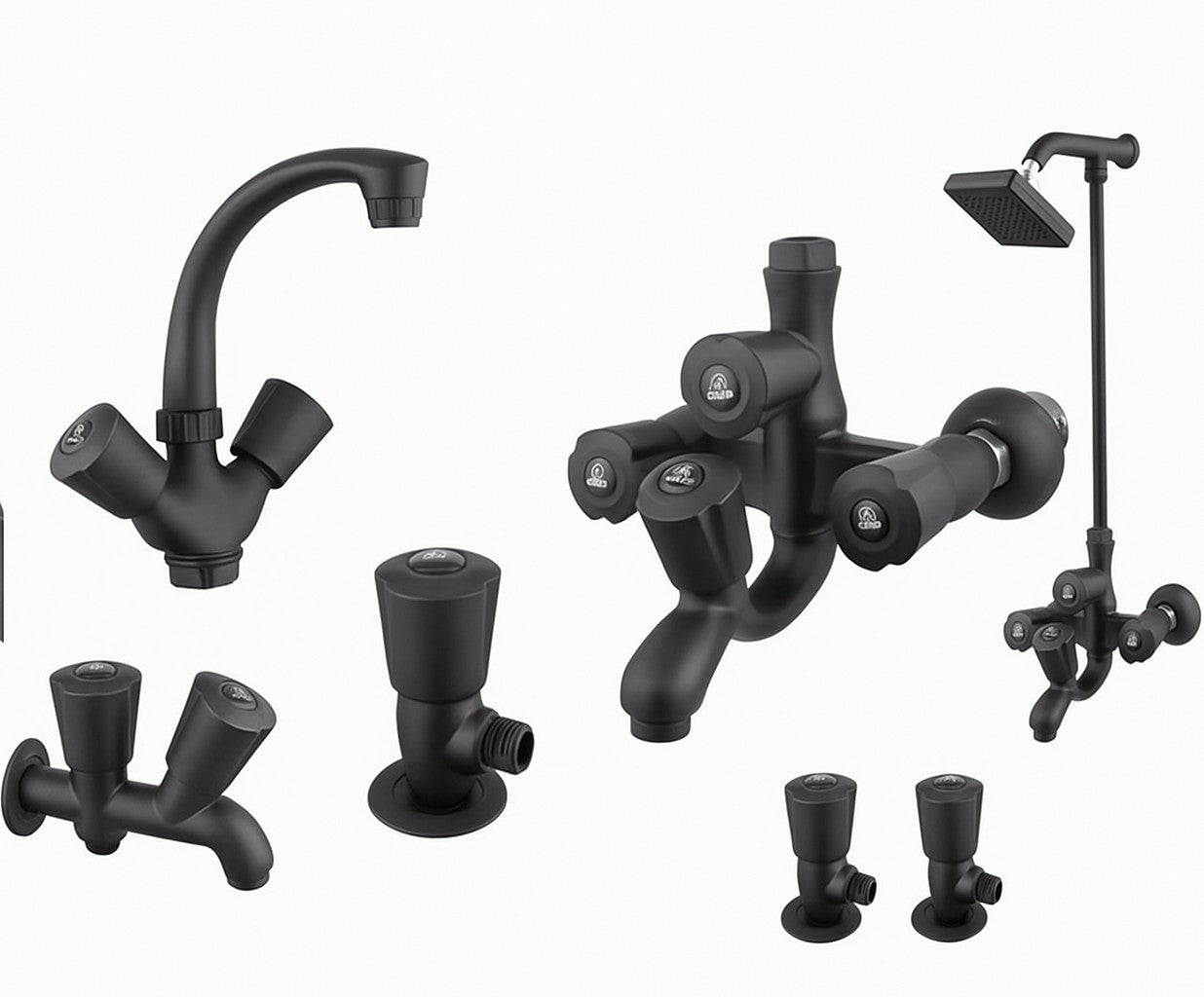 Premium Matte Black PVC Shower Set | Rust-Free, High-Pressure, 3-Year Warranty