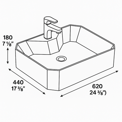 Vanity Basin - Edge - Premium - 5 Years Warrenty